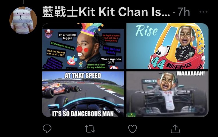 F1TWTLs's tweet photo. This kid is so obsessed over TeamLH and Lewis Hamilton, always spreading hate https://t.co/2OEyBHgkNo