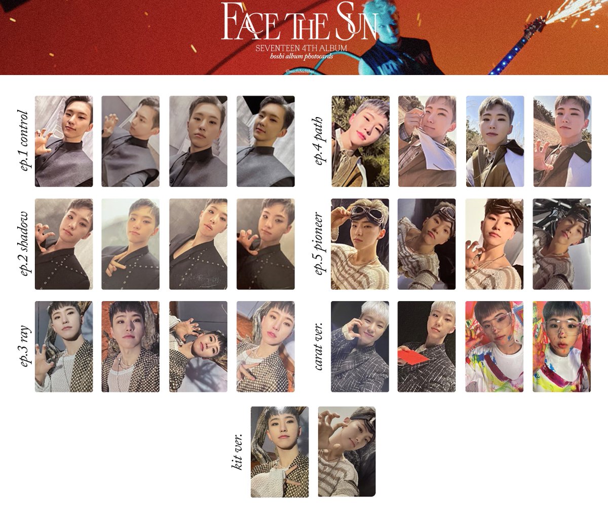 face the sun member photocards template — hoshi #hoshi #호시