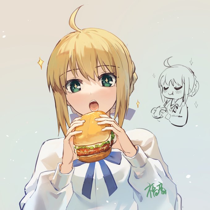 「アホ毛 ハンバーガー」のTwitter画像/イラスト(人気順)