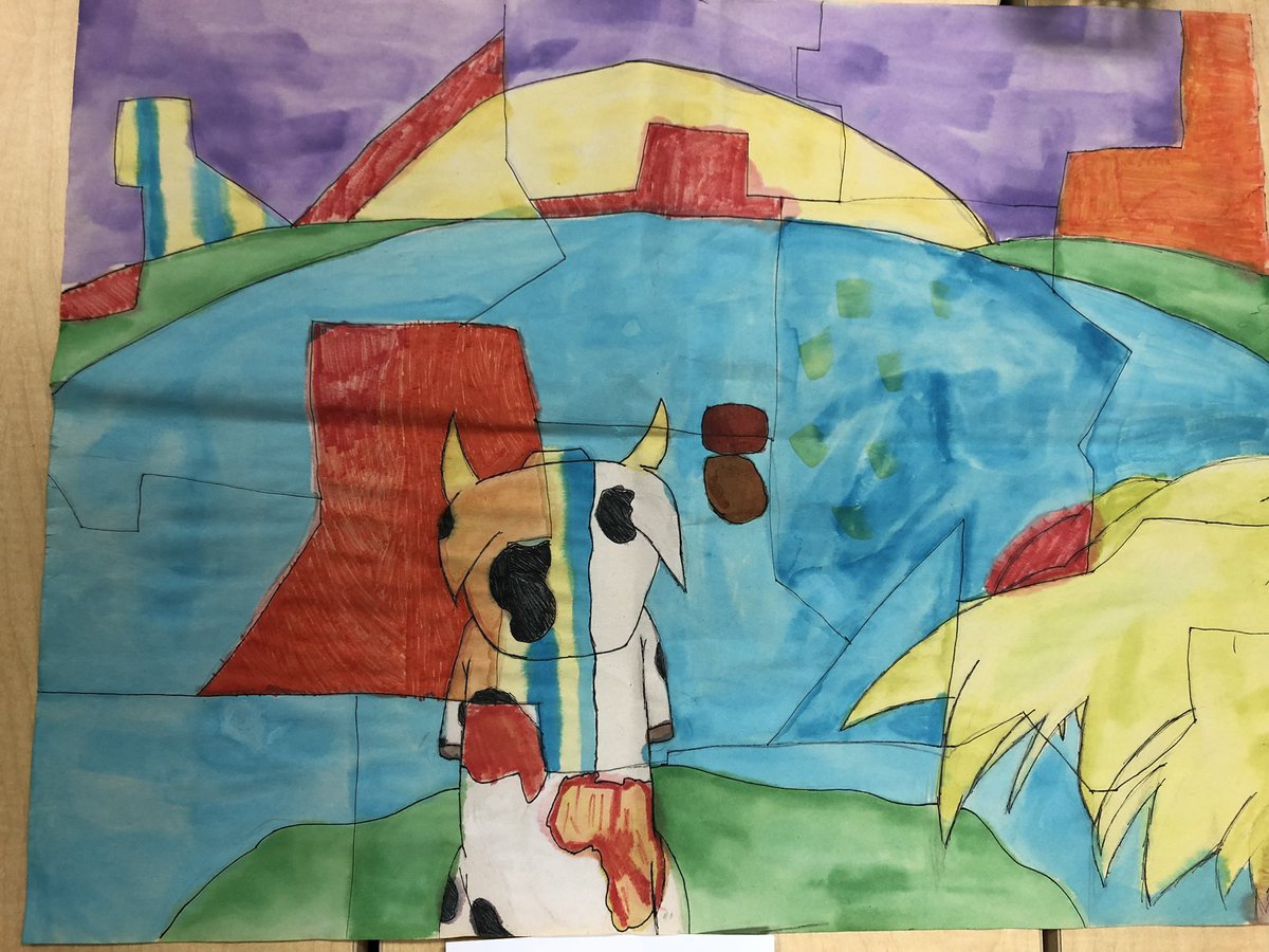 Hawthorne_AIG's tweet photo. In addition to ELA standards implemented on the art analysis sheet of citing textual evidence for symbol, theme, and character development, students also met the challenges of the art standards as well. (Elements of Art &amp; Principles of Design) https://t.co/gqNXr5uwSe