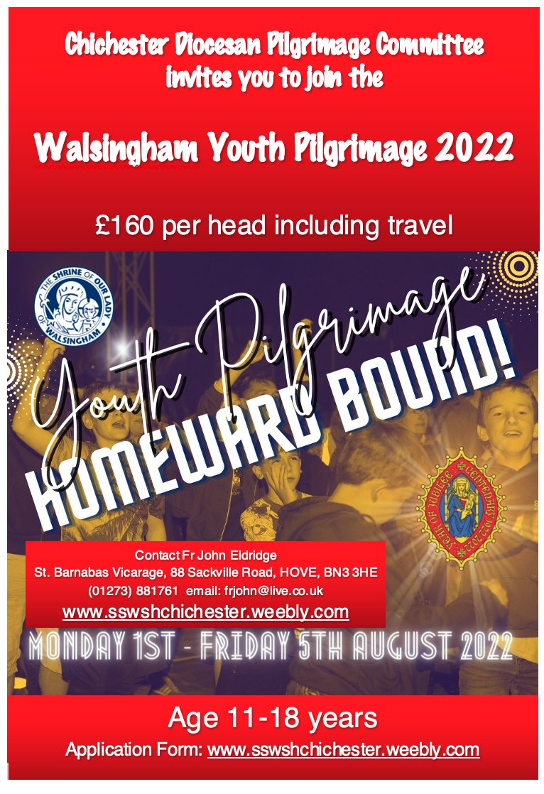 sswshchichester.weebly.com/walsingham-chi…

Its Back! Please do come along and promote the Youth Pilgrimage. Prayers for May Camp today. If you enjoy #maycamp how about coming along with the Diocesan Group to Walsingham with +Will <a href="/DioChiYouth/">Chi Diocese Youth</a>  <a href="/ShrineOLW/">The Shrine of OLW</a> <a href="/ChichesterDio/">Chichester Diocese</a>