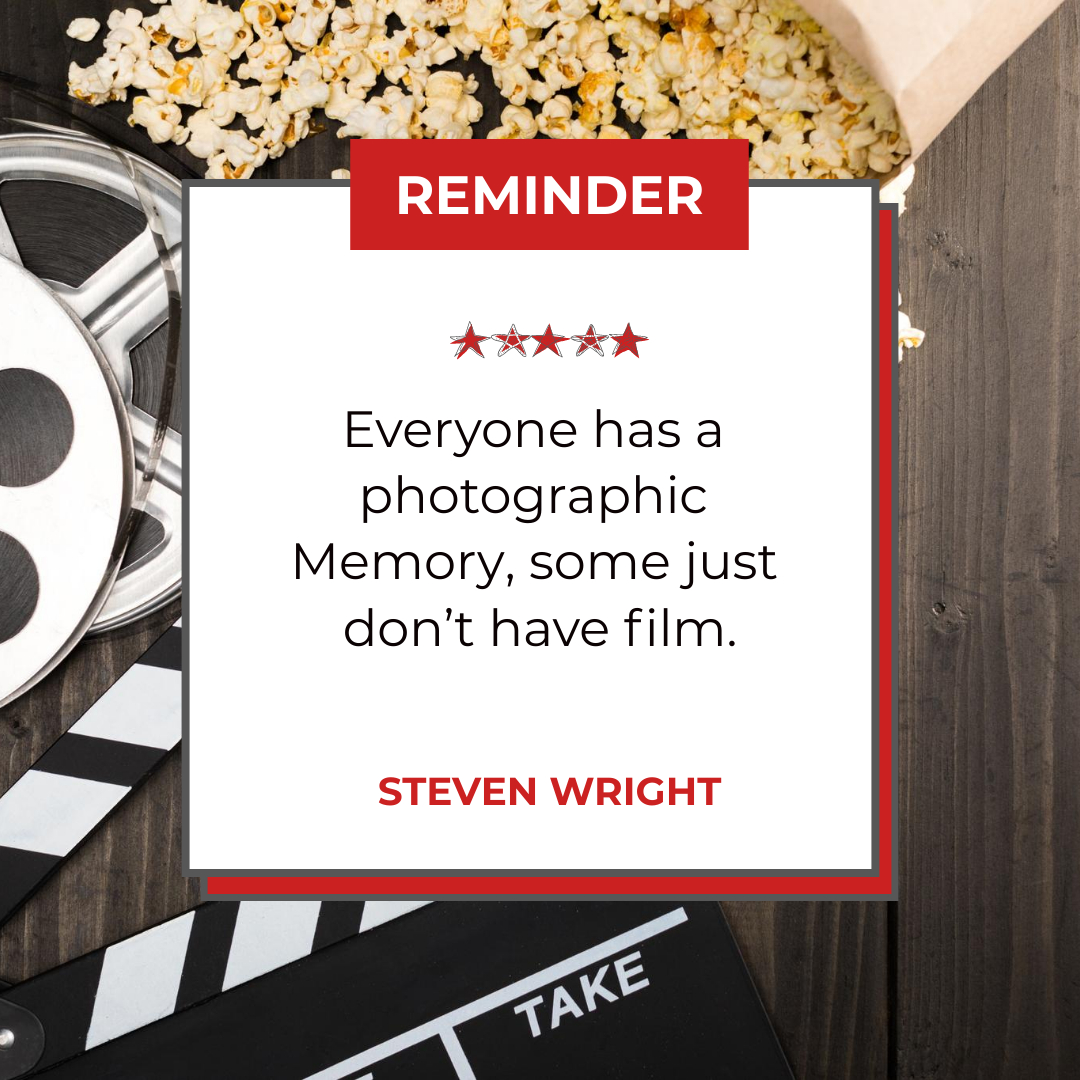 magicmemoryuk's tweet image. "Everyone has a photographic Memory, some just don’t have film." - Steven Wright - Discover how to make the film - magicmemorymovies.com