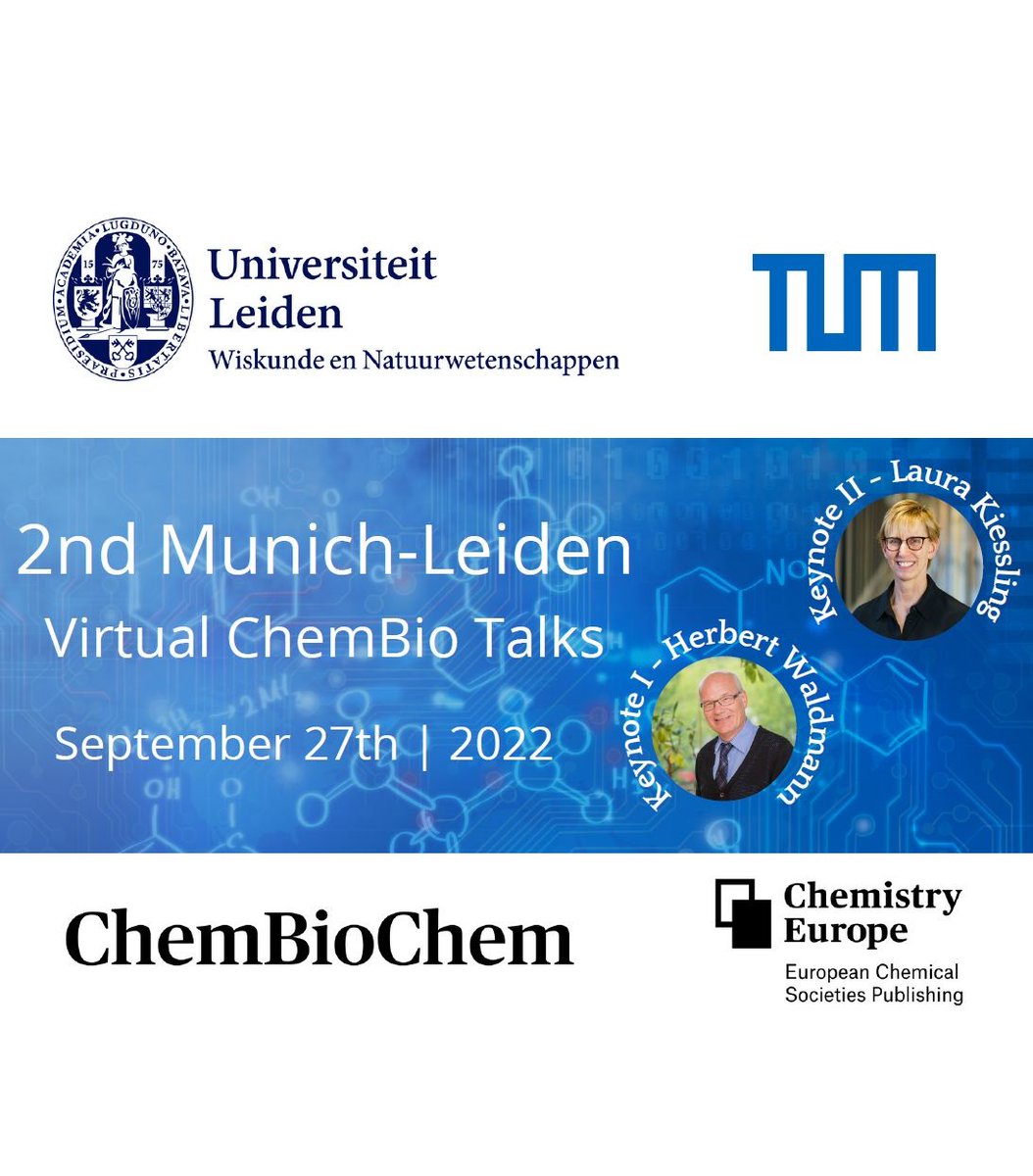 If you are a postdoc or a PhD student and you want to actively participate in the 2nd Munich-Leiden Virtual <a href="/ChemBioTalks/">Virtual ChemBioTalks (inactive account)</a>, please make sure to check out our abstract challenge. You still have until July 31st to submit your abstract here: …mistry-europe.onlinelibrary.wiley.com/hub/journal/14…