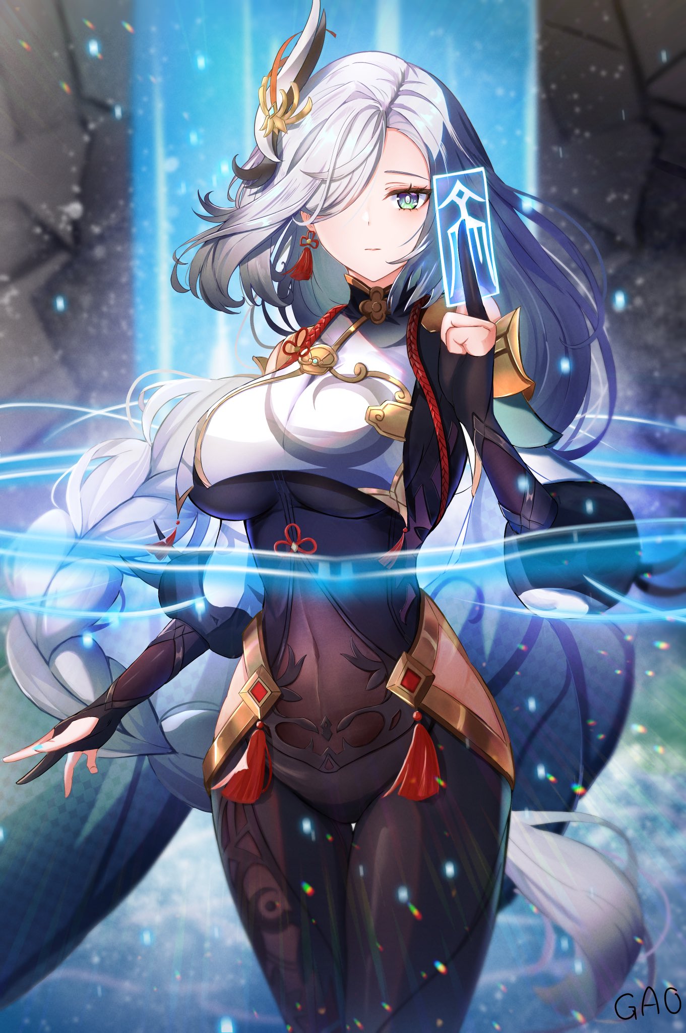 原神　申鶴　手描き　色紙　イラスト 原神 運命の日シリーズ 色紙 Genhsin 申鶴(2023ver.)-fantasy