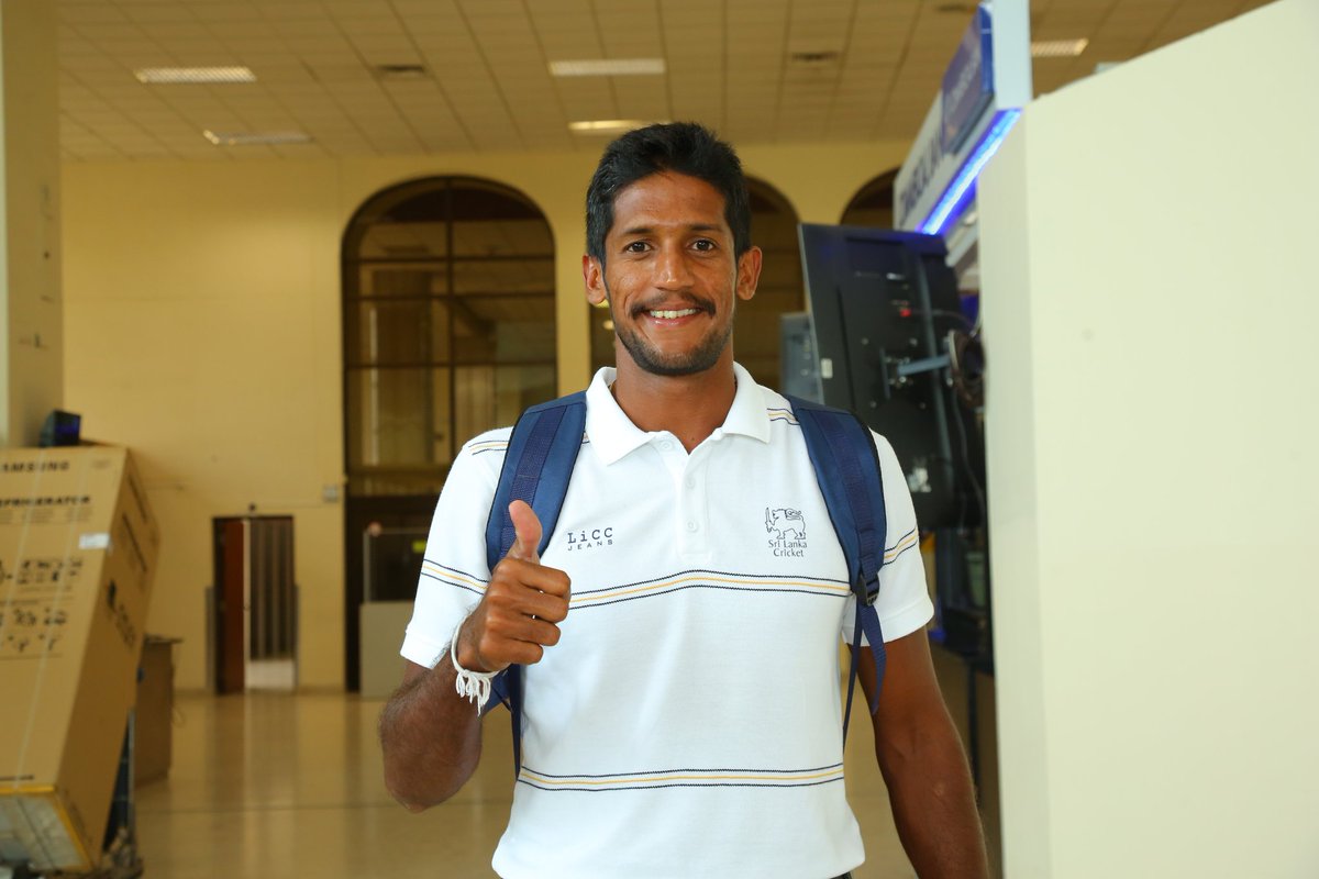 OfficialSLC's tweet photo. Victorious Sri Lanka Test Cricket team returns home! 🏆️🛬

#BANvSL https://t.co/ksjUV8fBGL