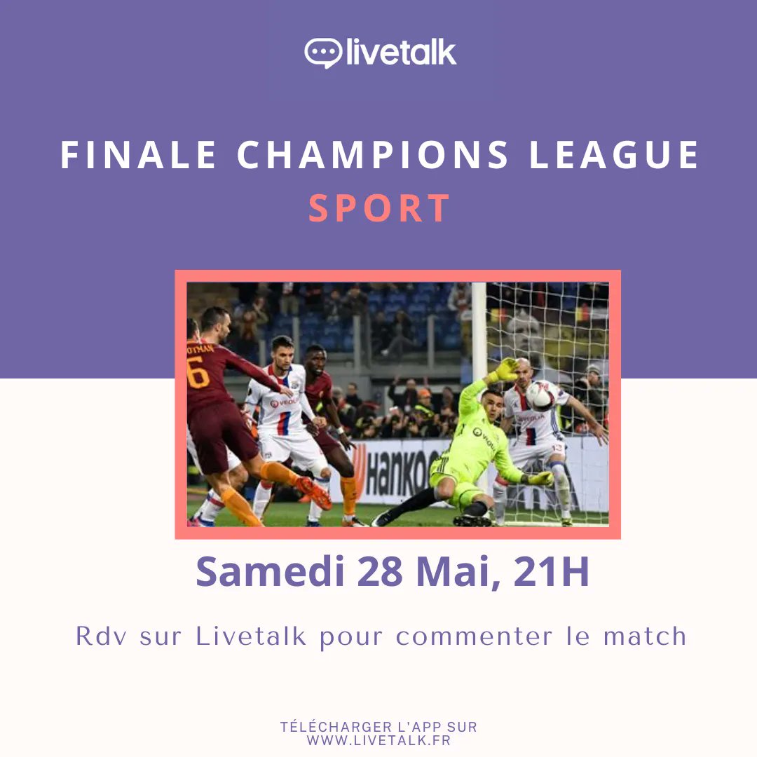 LivetalkTweet's tweet photo. ⚽️ C'est la finale ! On se retrouve sur Livetalk pour commenter le match ! 🔥
Pour télécharger l'app ça se passe ici : https://t.co/0uM3AIHq4n

#ChampionsLeague #LigueDesChampions  #Liverpool  #kb9  #RealMadridVsLiverpool #HalaMadrid #Espagne #Sport #Coupe #Trophée https://t.co/QP4uzNYG9J
