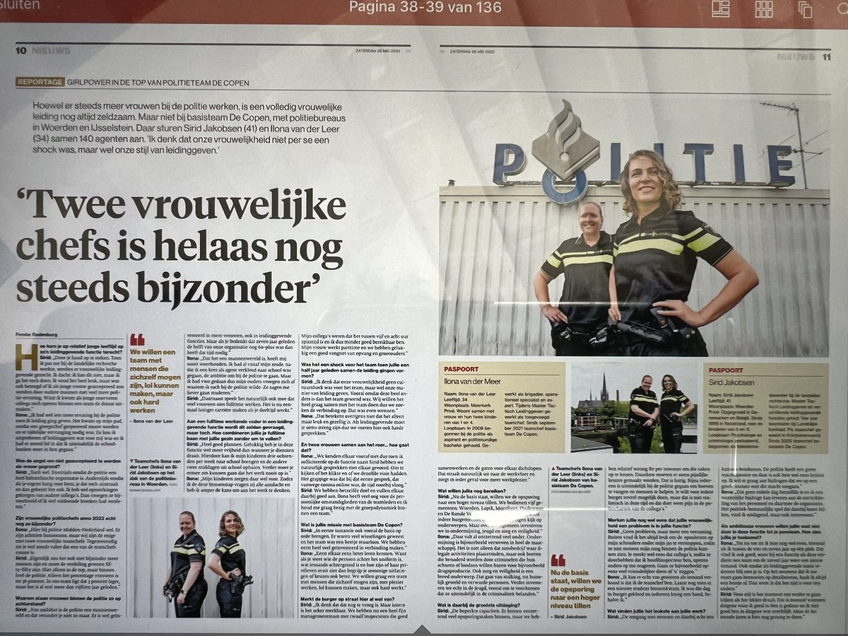 drsDannydeVries's tweet photo. Trots op deze politietoppers en fijne collega’s. Mooi en openhartig interview in @AD_GroeneHart #basisteam #decopen @Politie #oudewater @GemOudewater https://t.co/0FcylMAKvw