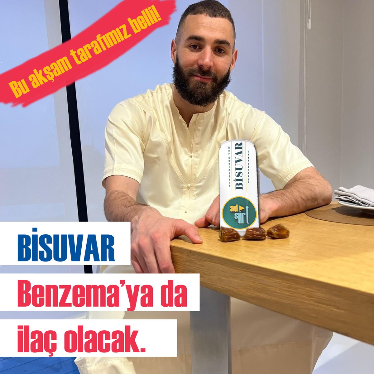AD_surt's tweet photo. BİSUVAR bu kez de Benzema'ya ilaç oluyor. Tarafımız belli. Hala Madrid! Bisuvar her şeyin ilacı.
#UCL #UCLfinal #RealMadrid #Liverpool #realvsliverpool https://t.co/Xzohsfcgmw