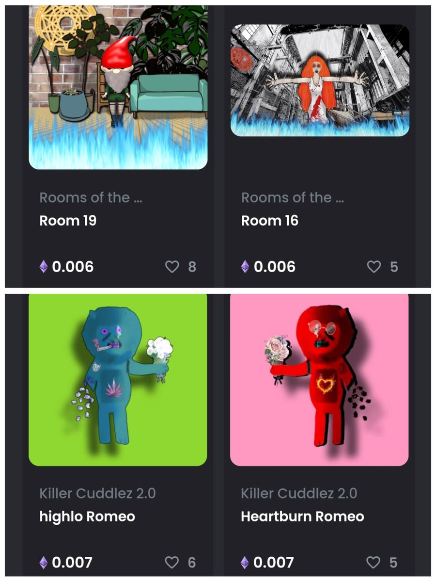 KyleNovenski's tweet photo. Price goes up on BOTH monday!!
Rooms of the Underworld
0.006 eth on poly
11/21 holders
https://t.co/vizcpXEiZc
Killer Cuddlez 2.0
0.007 eth on poly
52 holders with only 41/111 left
https://t.co/vizcpXEiZc
Ask me about the Utility, & dont miss out on this potential!! https://t.co/ECO20J7mjR