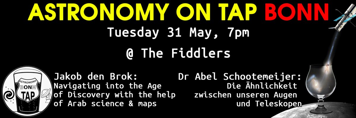 Happening today! Join us at 7pm in Fiddlers, or online at youtube.com/c/astronomyOnT… !