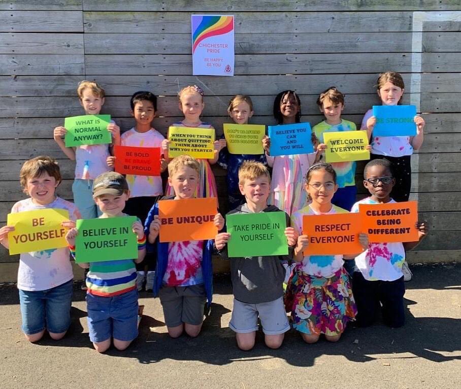 ThePrebendal's tweet photo. Today is the first ever #ChichesterPride. 🏳️‍🌈 We’ve been celebrating the importance of being proud of ourselves for being just the way we are with a whole-school zumba party and a samba parade around the playing fields. 

#beproud #beyou #chichesterpride2022

🏳️‍🌈🏳️‍🌈🏳️‍🌈 https://t.co/ljrlnkwGOy