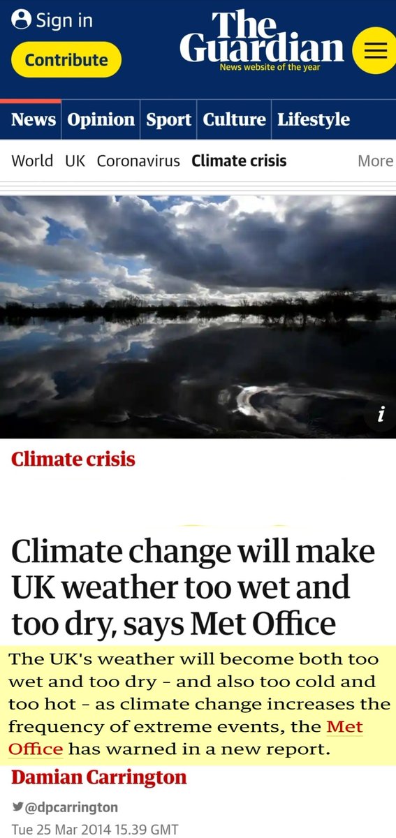 💥UK CLIMATE CRISIS‼️ 

Climate change is.... 

🌧️Too Wet‼️
🌵Too Dry‼️
🥶Too Cold‼️
🥵Too Hot‼️

Best regards, 
@metoffice 🤡
@metofficeUK 🤡
@MetOffice_Sci 🤡
@metofficenews 🤡