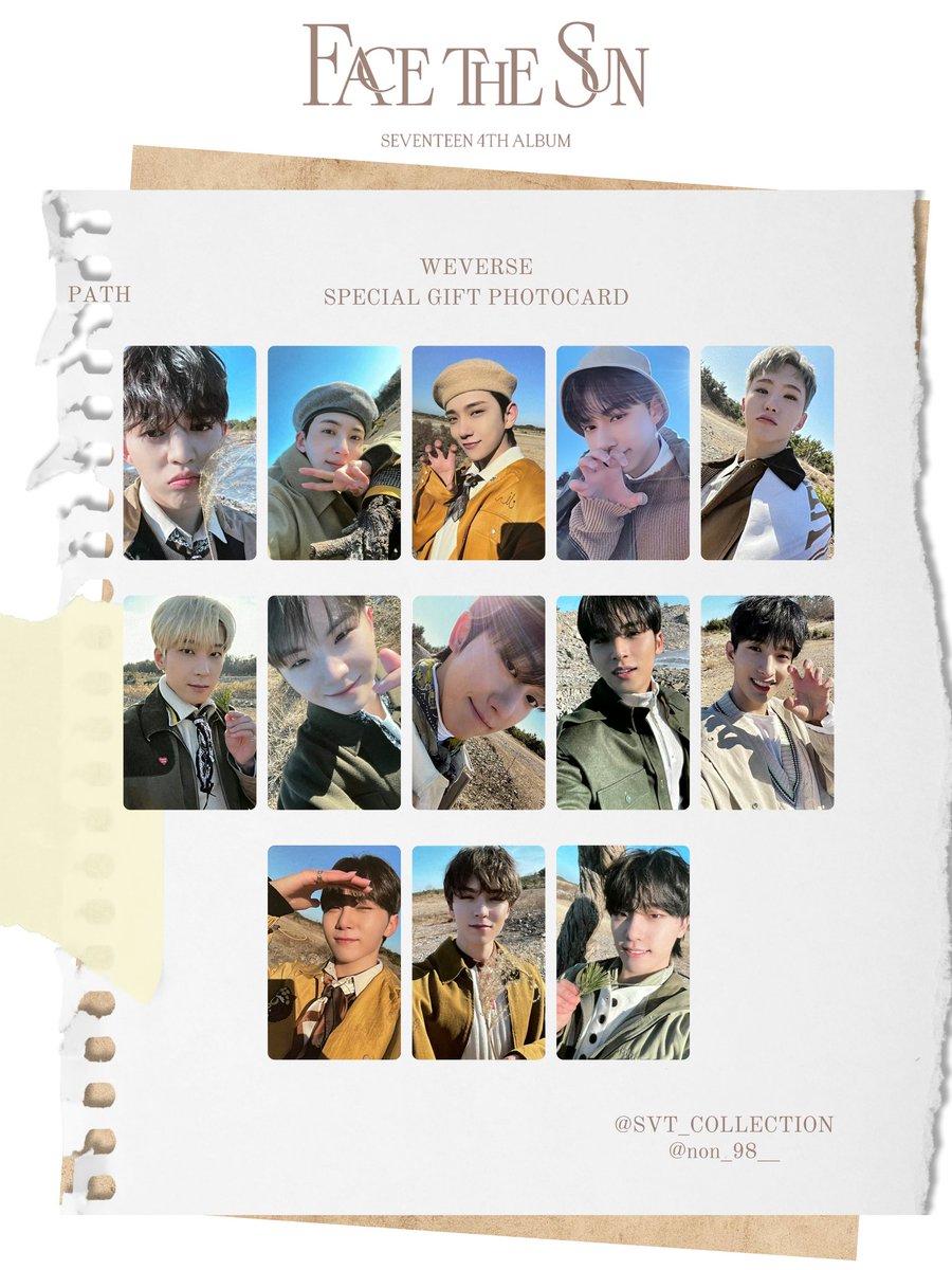 세븐틴 페더썬 위버스 특전 포토카드 + 홀로그램 포토액자 포카 모음