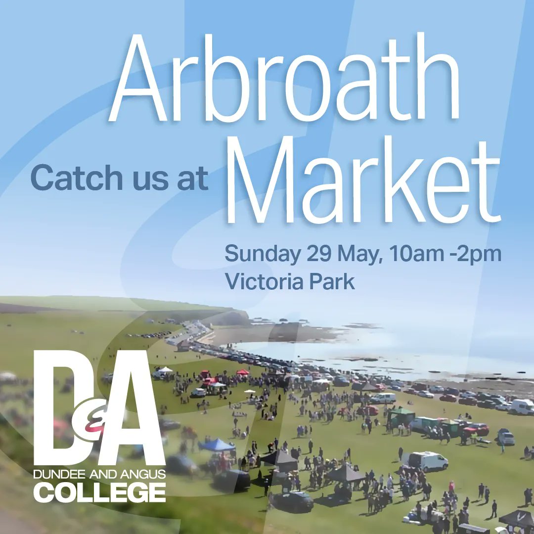 dundee_angus's tweet photo. ❗️ Tomorrow ❗️
Interested in studying at Dundee and Angus College, come along and say hello this Sunday 😀
#ChooseCollege #ChoosesDA #Arbroath #ArbroathMarket https://t.co/EFIyp0bZTc