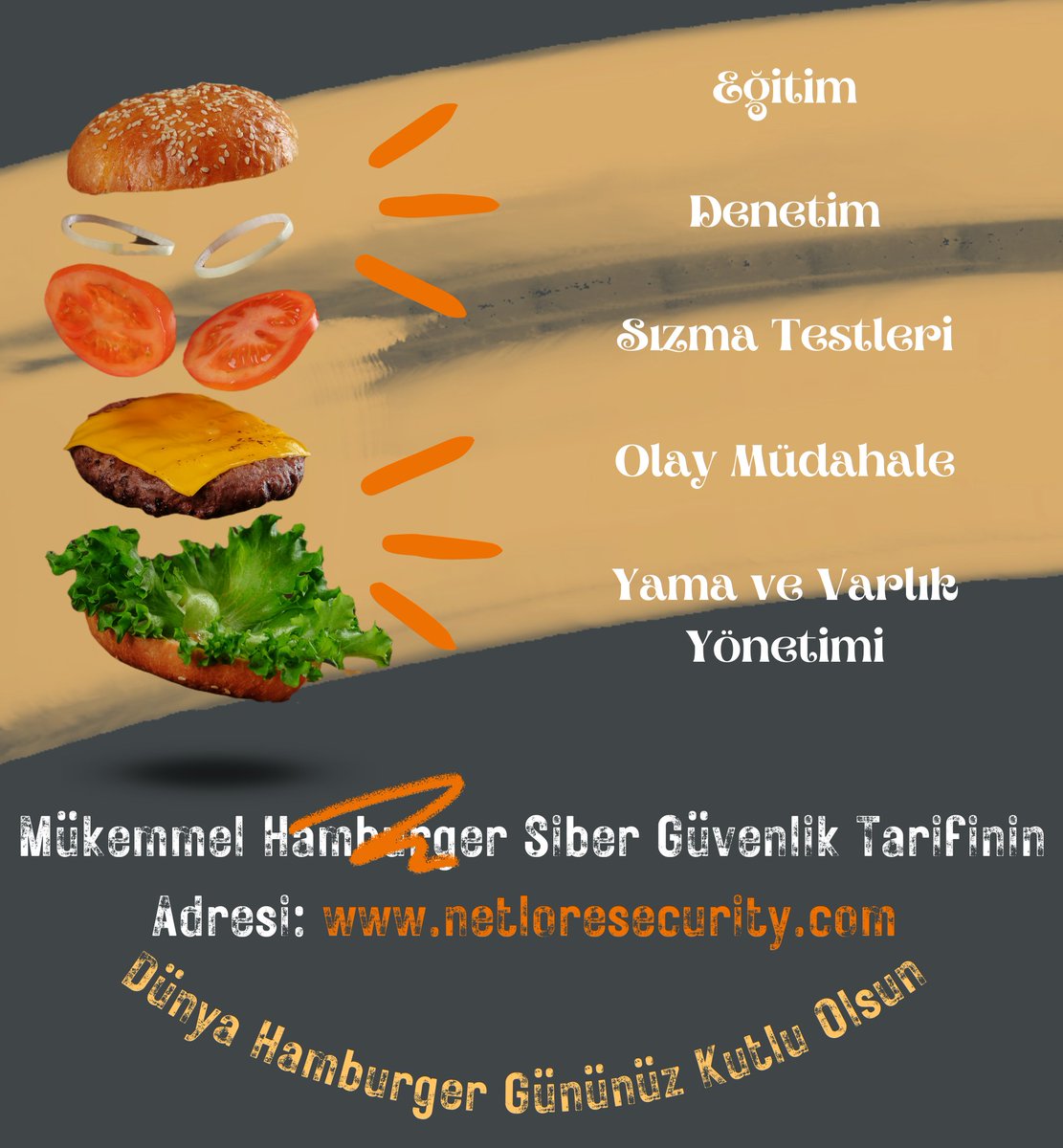 Dünya Hamburger Günü kutlu olsun! Netlore tarifimizi çok keyifli 😋

#HamburgerDay #netlore #cyber #cybersecurity #sibergüvenlik #siber