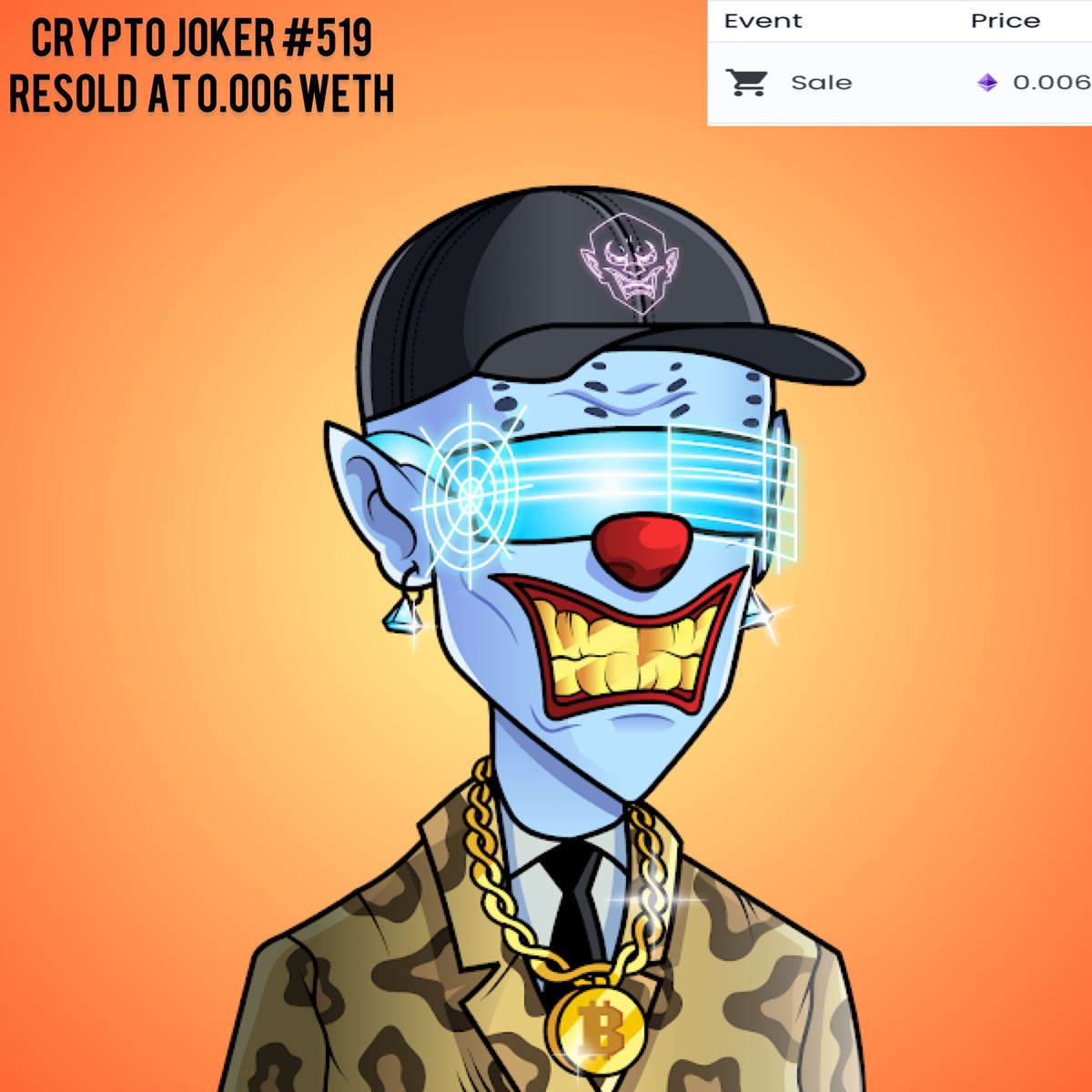 Crypto Joker #519 resold at 0.006 WETH 🔥🔥🔥

Grab your jokers here 👇

<a href="/tofuNFT/">tofuNFT📛The largest multichain NFT marketplace</a>:
tofunft.com/collection/cry…

<a href="/opensea/">OpenSea</a>:
opensea.io/collection/cry…

Stake them here 👇

joyful-pie-b277bc.netlify.app

#nft #staking #polygon #NFTMarketplace #eth #OpenSeaNFT #crypto #Collectibles #TofuNFT