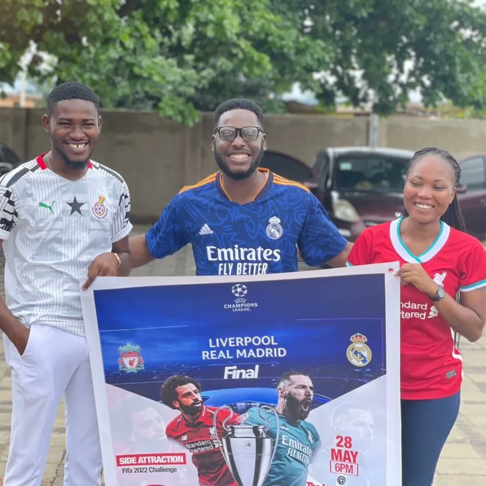 GEmefa's tweet photo. It's time alreadyyyyyyyyyyyyy, #UCLfinal who will it be? @LFC or @realmadrid 
Come watch with us at The forecourt of Revival Restoration Centre A /G Roman Ridge 
It's Free
Come let's Football and Chill https://t.co/NleKNgh6N1