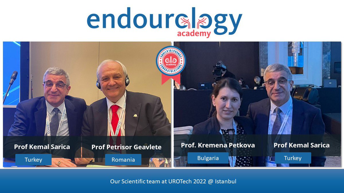 EndoLuminalEndo's tweet photo. The @endouroacademy well represented at the front of urological scientific endeavour as well as for its key role in teaching and training…
Bravo @geavlet @Geavle @drkemalsarica and @PetkovaKremena https://t.co/UtYTEs7oA1