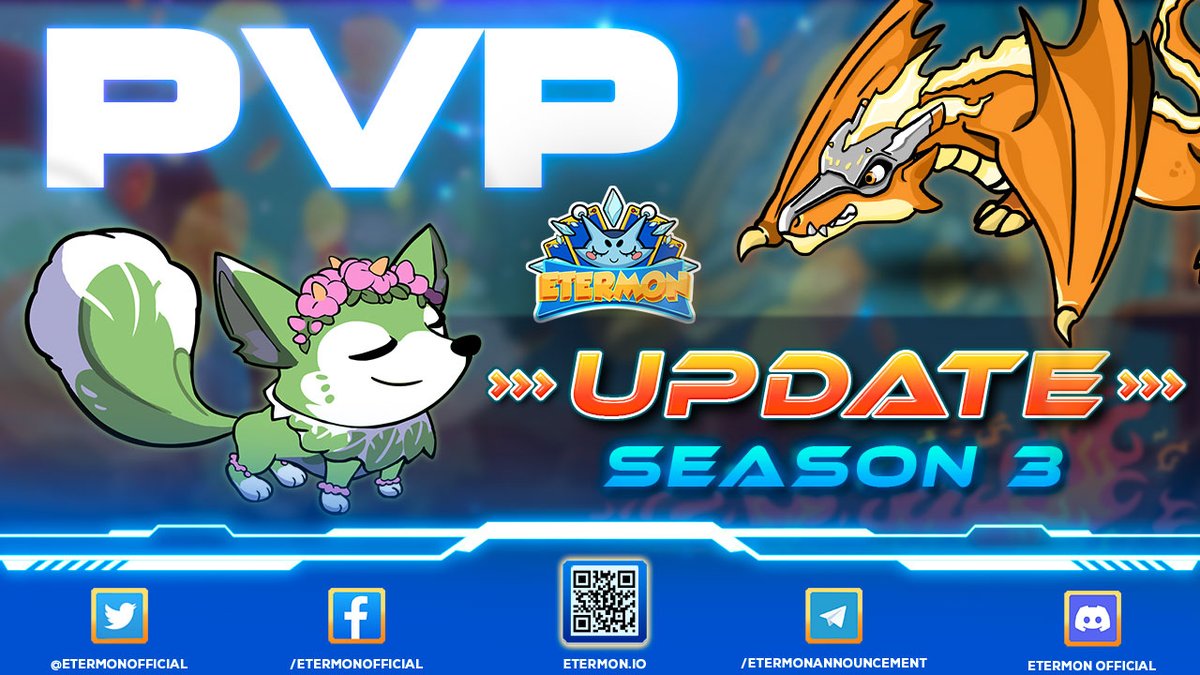 👑 𝐓𝐎𝐏 𝐏𝐕𝐏 𝐒𝐄𝐀𝐒𝐎𝐍 𝟑 𝐔𝐏𝐃𝐀𝐓𝐄𝐃 👑

🔥 In Top PvP season 3, Etermon has made some changes to make Top racing more interesting and thrilling. Those changes are:

⚔️ Unlock Level Etermon 

☄️ Change, buff, nerf Eter's skills