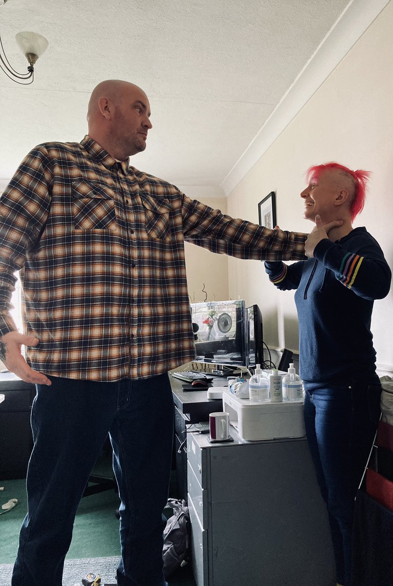 We forgot to tell him it was just a table read through 🤦🏻‍♂️. An early pre-production snap with <a href="/jonjo_tweddle/">Jonjo Tweddle</a> &amp; Fiona Dunn. 🩸🎬

#HorrorMovies #horror #horrorfam #ComingSoon