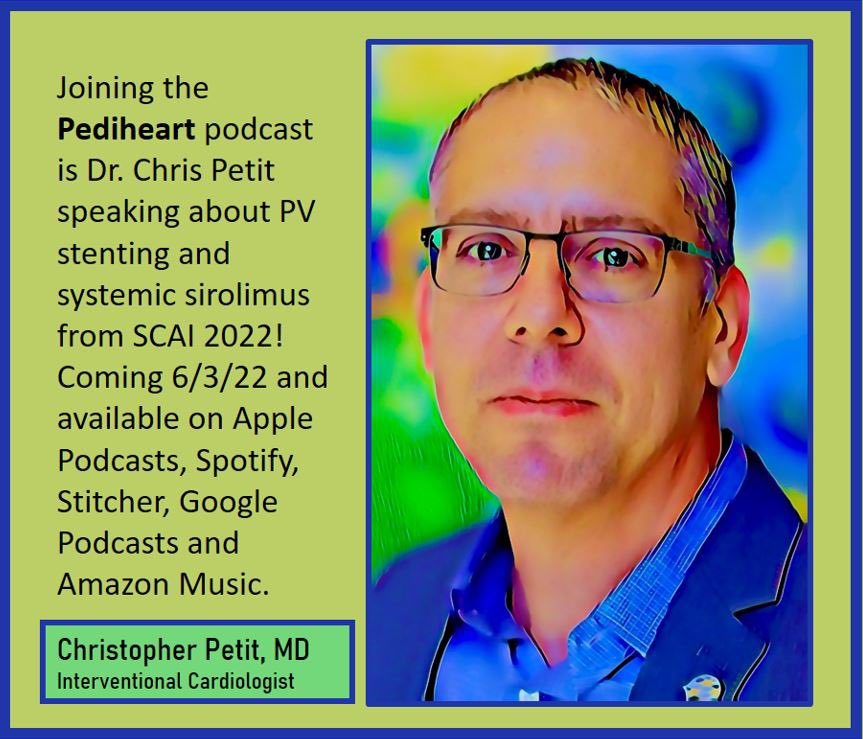 RobertHPass's tweet image. Coming next Friday from #SCAI2022 we speak with Dr Petit about pulmonary vein stents and systemic sirolimus. @MountSinaiPeds @MountSinaiCHC @SCAI @KidsAtColumbia @Kfarooqi @ebrosenzweig #cardioed #CardioTwitter @conqueringchd @cchaforlife