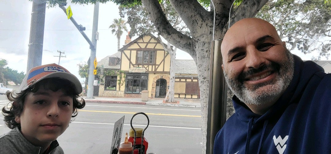 DavidCohenEsq's tweet photo. Saturday morning breakfast with @EthanC0hen. #BreakfastWithEthan (@ Cafe Heidelberg in Laguna Beach, CA) https://t.co/SklSGDxB8O https://t.co/NEbGoroakA