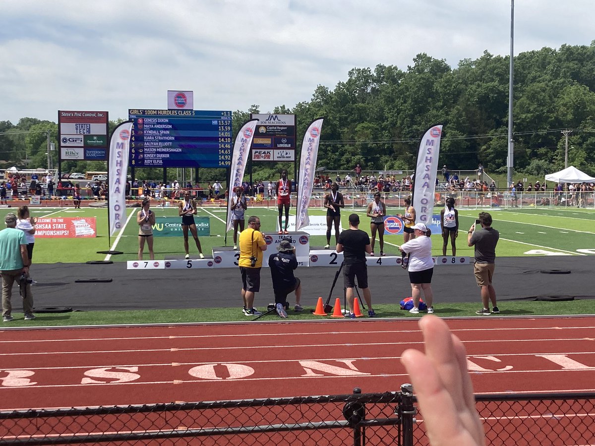 It is now official! With a new personal best time of 14.99 Judy Elful is now All State in the 100 Hurdles! We are so proud of you Judy 😃