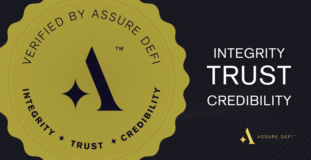 Are you a genuine 👷🏽‍♂️ who is struggling to get your project to stand out in the sea of scams?

Then consider getting verified by the market leaders <a href="/AssureDefi/">Assure DeFi</a> 🤝

Get increased credibility, visibility &amp; provide your community with the trust it deserves.
assuredefi.io/#connect