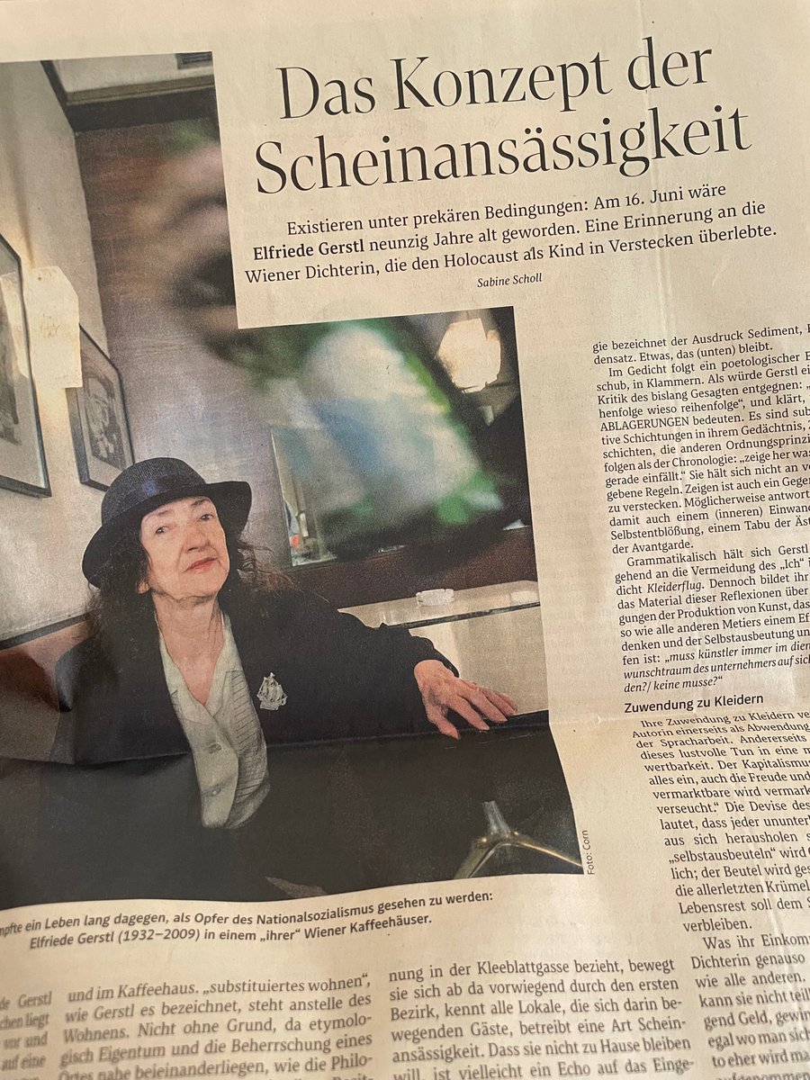 Heute im Standard und am Mittwoch, 1.6 im Wappensaal des Wiener Rathauses (19 Uhr): Sabine Scholl über Elfriede Gerstl