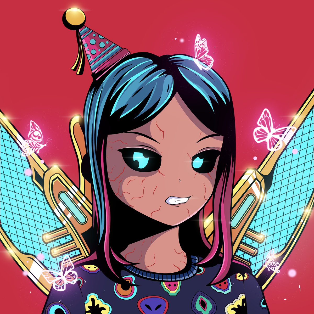 gruffishere's tweet photo. I’ve re-drawn @__DylanVD CloneX with Azuki colors and my styles! 🎉🌟

The Zuklonex Genesis Collection is live! ♥️ https://t.co/TEdbyclZ5H

#CloneX #Azuki #NFTs #nftart https://t.co/VAFQqOexB9