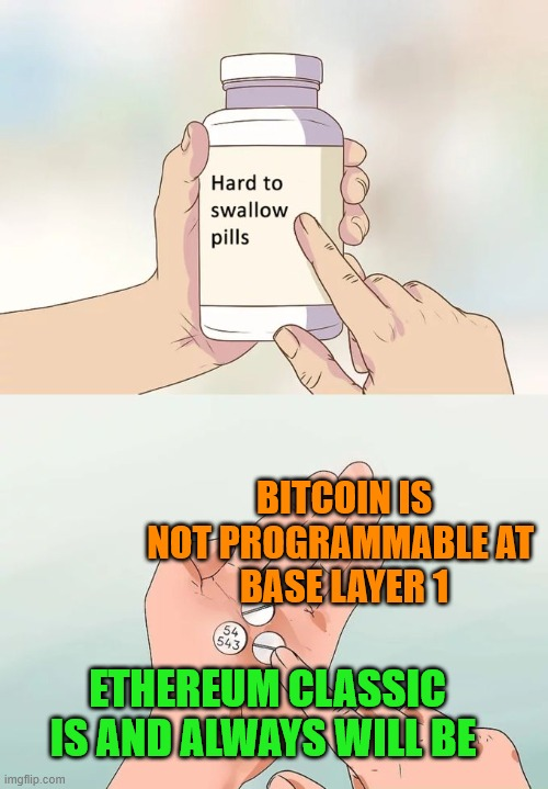DirtyRusski's tweet image. $BTC is king... however
Bitcoin lacks #Programmability at #Layer1...
Until the day this statement is no longer true... we have #EthereumClassic.
Think of the current $ETH chain state as a sorta #testnet for the upcoming $ETC #mainnet of a truly decentralized #Ethereum
#DYOR