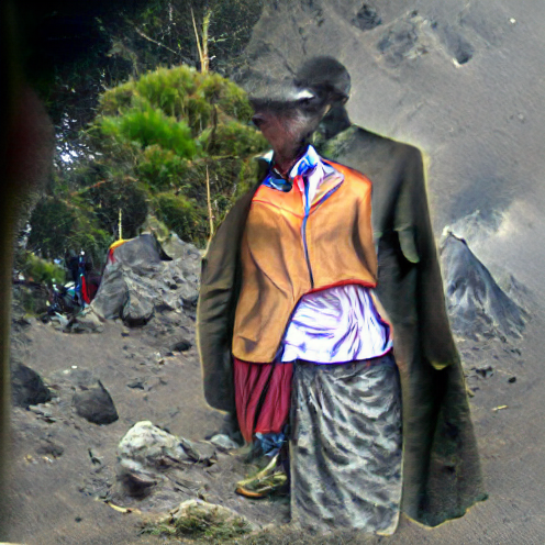 O_T_Human's tweet photo. Picture of a woman in mens clothing in mount meru (#GCOC) #art #artist #artwork #nft #nfts #nftcollector https://t.co/lzBzkbzLSe