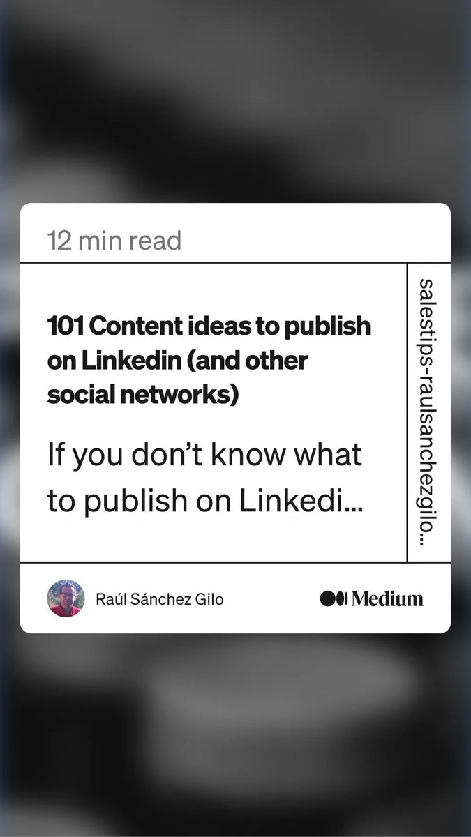 DennyMcCorkle's tweet image. 101 Content ideas to publish on Linkedin (and other social networks) buff.ly/3MX518V 

And if a previous post wasn’t enough ideas for content marketing ….

Any more to add?

Thanks @RaulSanchezGilo 

#ContentMarketing 
#SocialMediaMarketing 
#StopScrollingStartWriting
