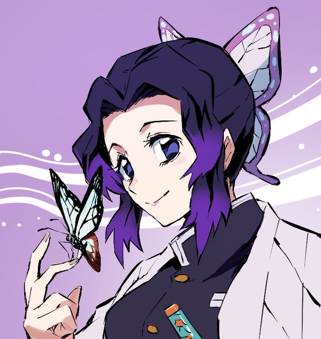 あよさんがTwitterに投稿した胡蝶しのぶ(鬼滅の刃)のイラスト。