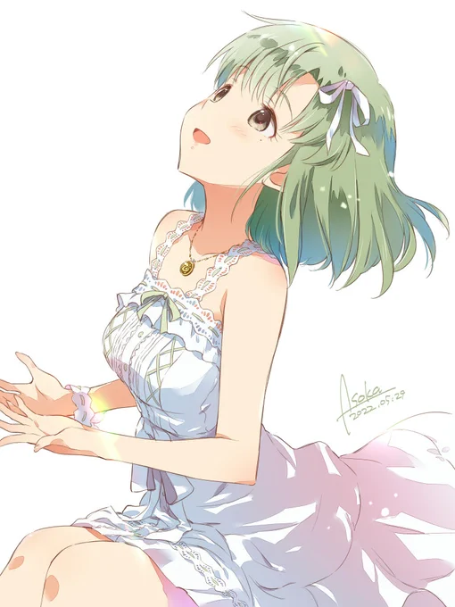 ピュアワンピース詩花さん
#idolmaster #imas_ml #ミリシタ

着せてみたかったので
詩花カラーでシャイニートリニティとか欲しいのです 