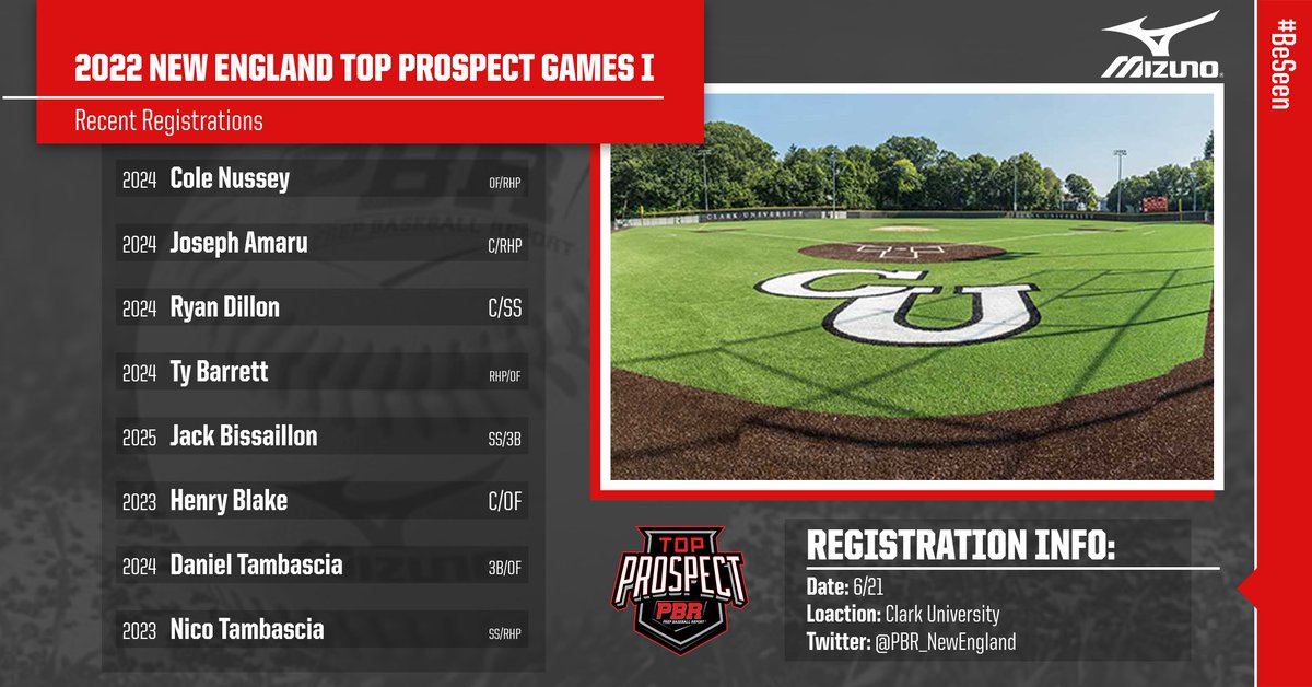 8 more dudes headed to Clark U on 6/21 and 6/22 for the New England most scouted summer event … 🤔
The. Top. Prospect. Games. 🔥
<<Insert twitter handles here>>
 
Request your invite ASAP!
👉 tinyurl.com/ms9bkapa
<a href="/cnussey13/">Cole Nussey</a> <a href="/JosephAmaru42/">Joseph Amaru</a> <a href="/ryan3dillon/">Ryan Dillon</a> <a href="/Ty_R_Barrett/">Ty Barrett</a>