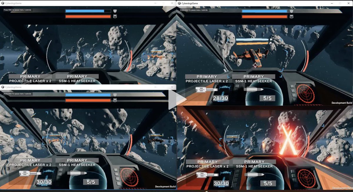 gocyberdogz's tweet photo. Testing multiplayer CYBERDOGZ Spaceship Battlez functionality ✅ 

#nft #nextweek #p2e #nftgaming https://t.co/J5XsOl0ojP