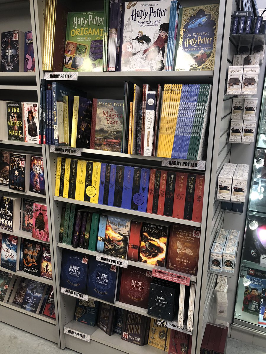 Thank you @ForbiddenPlanet for stocking the #UnofficialHarryPotterCompanion and putting it on display! So special to see it in the window and the cabinet as well as on the shelves. So exciting!