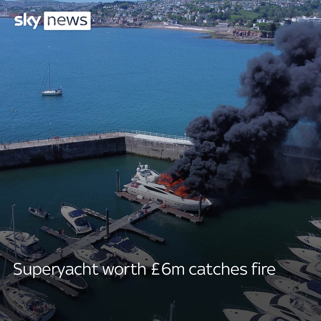 Sky News on Twitter "A fire has broken out on a superyacht in Torquay