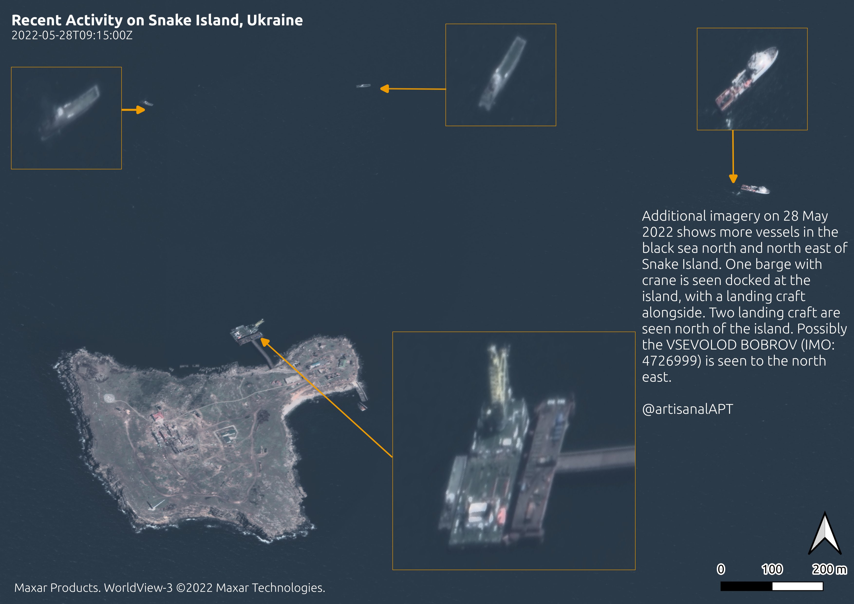 кораблі навколо острова Зміїний 28 травня 2022 року