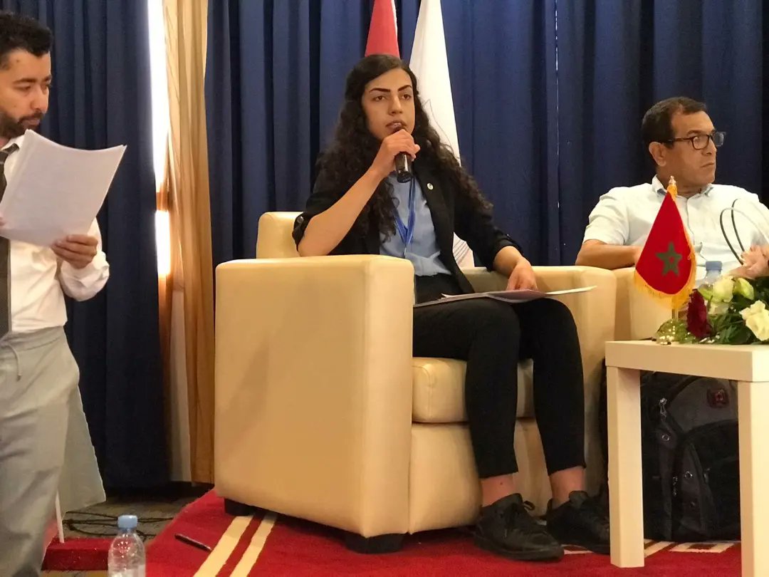 genclikbirligi's tweet photo. 📌 Genel Başkanımız Dilek Çınar, Fas Uluslararası Gençlik Konferansı'nda 2. gün konuşmasını gerçekleştiriyor.

🎙️ "Büyük devrimci, mazlum milletlerin umudu Mustafa Kemal'in ülkesinden, dünyaya nam salan Jön Türklerden, Bedrin aslanlarından selamlar getirdik."

#Tangier #Morocco https://t.co/C1iIjrVQY8