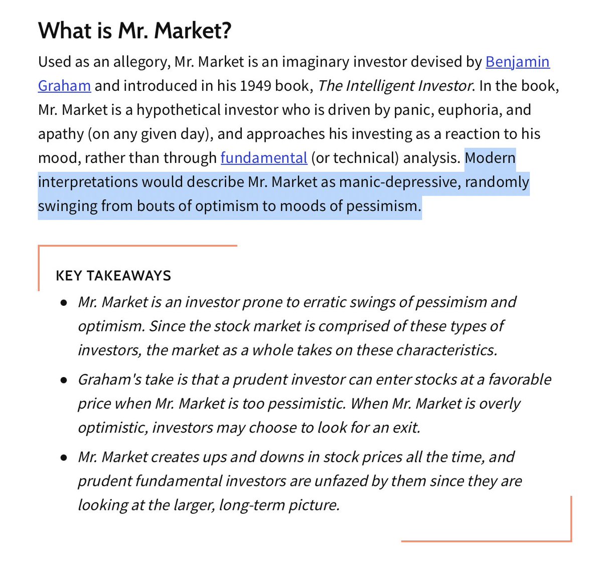 Useful lesson: Mr. Market is a manic-depressive.

Best to treat him accordingly.

More respect for builders.

Building is the one thing that moves the world forward.