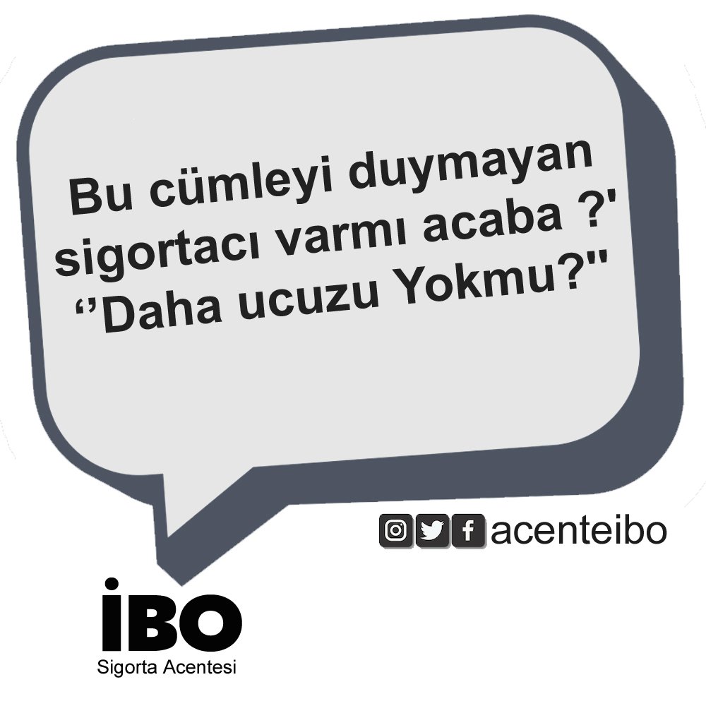 Bu cümleyi duymayan Sigortacı varmı acaba?
"Daha ucuzu yokmu?

#sigorta #sigortacı #Acente #SigortaAcentesi #Sigortacıibo