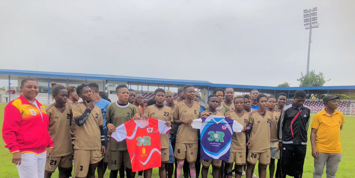 HeartlandQueens's tweet photo. HEARTLAND QUEENS FOOTBALL CLUB OF OWERRI 

The players, coaches and management  of Heartland Queens FC did a mini unveiling of their new home and away jerseys on Friday, May 27, 2022, at the mainbowl of Dan Anyiam Stadium, Owerri, Imo state.

They are preparing to compete in the https://t.co/i94IchcxNr