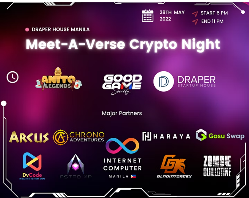 JosephSky_wrad's tweet photo. @XTexchange is at Draper House Manila, Philippines for the Meet-A-Verse Crypto Night. Happening right now.

Check it out!! 🚀🚀🚀
https://t.co/BJXUsg0XFj https://t.co/vXCBt2bb9Z