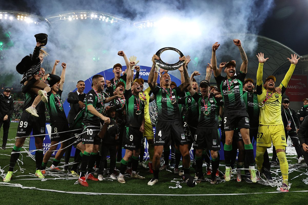 FootballAUS's tweet image. Congratulations to @wufcofficial, @aleaguemen Champions 2022! 👏

#ALeagueMenGF