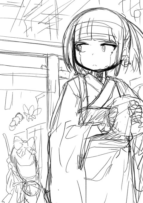 AOCの世界観に自分の描いたキャラを落とし込もうと落書きうちのキャラだけだと平和な日常すぎる #AOCartist 