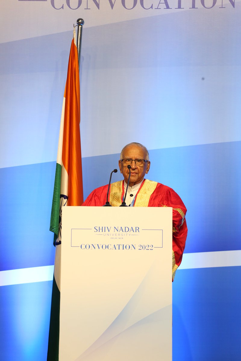 ShivNadarUniv's tweet photo. Dr. M.K. Ranjitsinh, an author &amp; authority on #wildlife and nature conservation from #India states while receiving his Honorary Doctorate degree at the #SNUConvocation 2022 - "Each of you can fight for a cause, make a difference." https://t.co/KYdaogIvLS