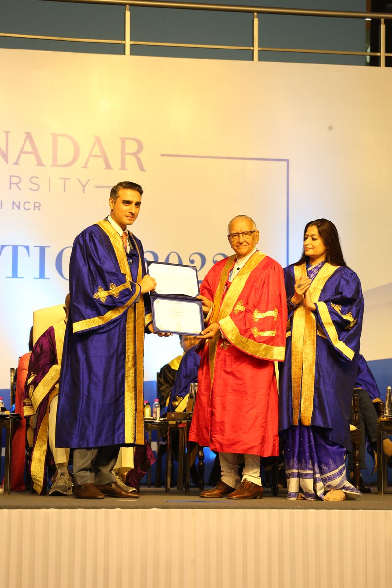 ShivNadarUniv's tweet photo. Dr. M.K. Ranjitsinh, an author &amp; authority on #wildlife and nature conservation from #India states while receiving his Honorary Doctorate degree at the #SNUConvocation 2022 - "Each of you can fight for a cause, make a difference." https://t.co/KYdaogIvLS