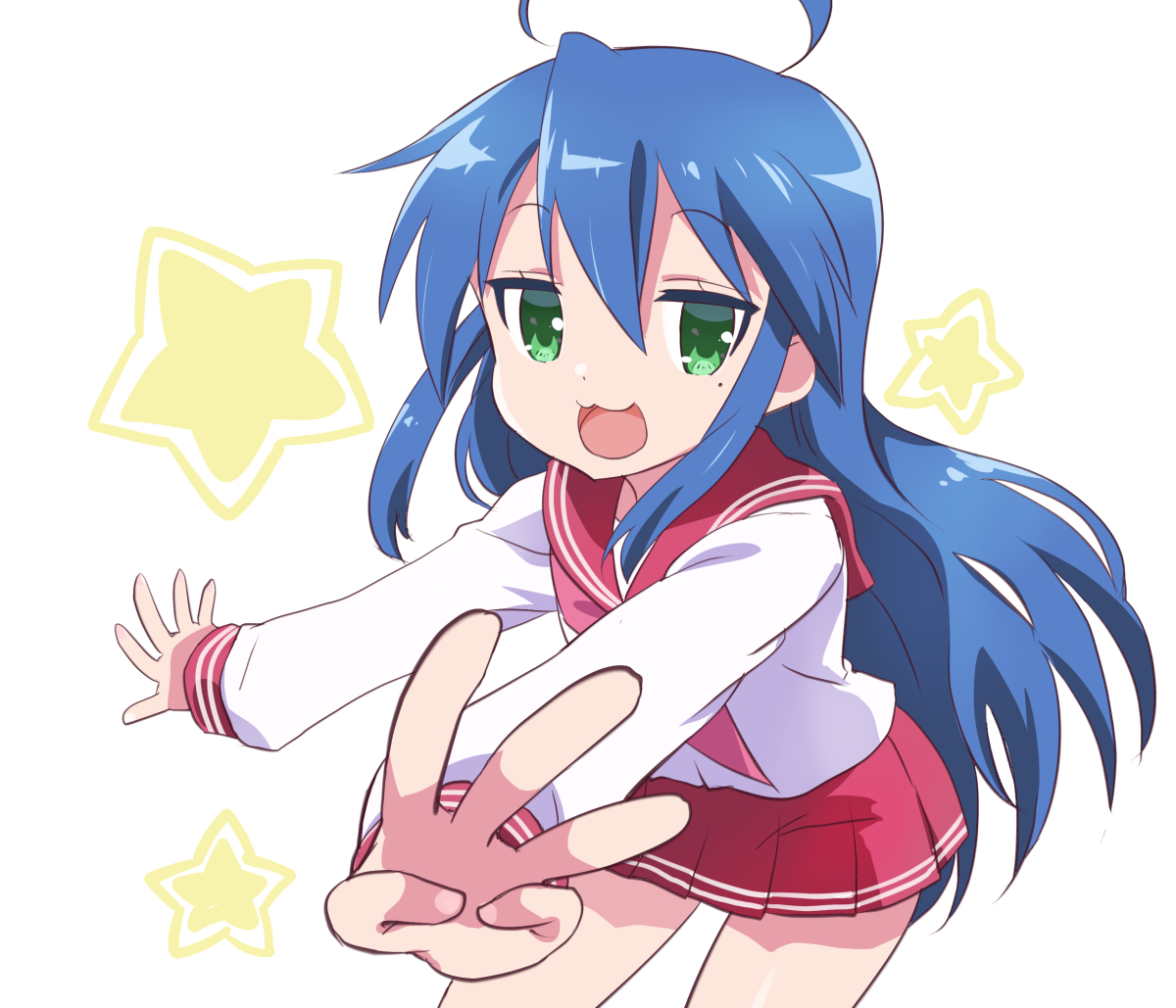 izumi konata 1girl ryouou school uniform solo long hair school uniform serafuku skirt  illustration images